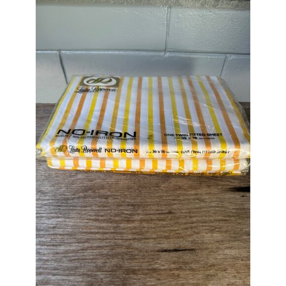 NOS Vintage Lady Pepperell No-Iron Muslin Twin Sheet Set 50% Dacron Polyester 50 - Picture 5 of 6